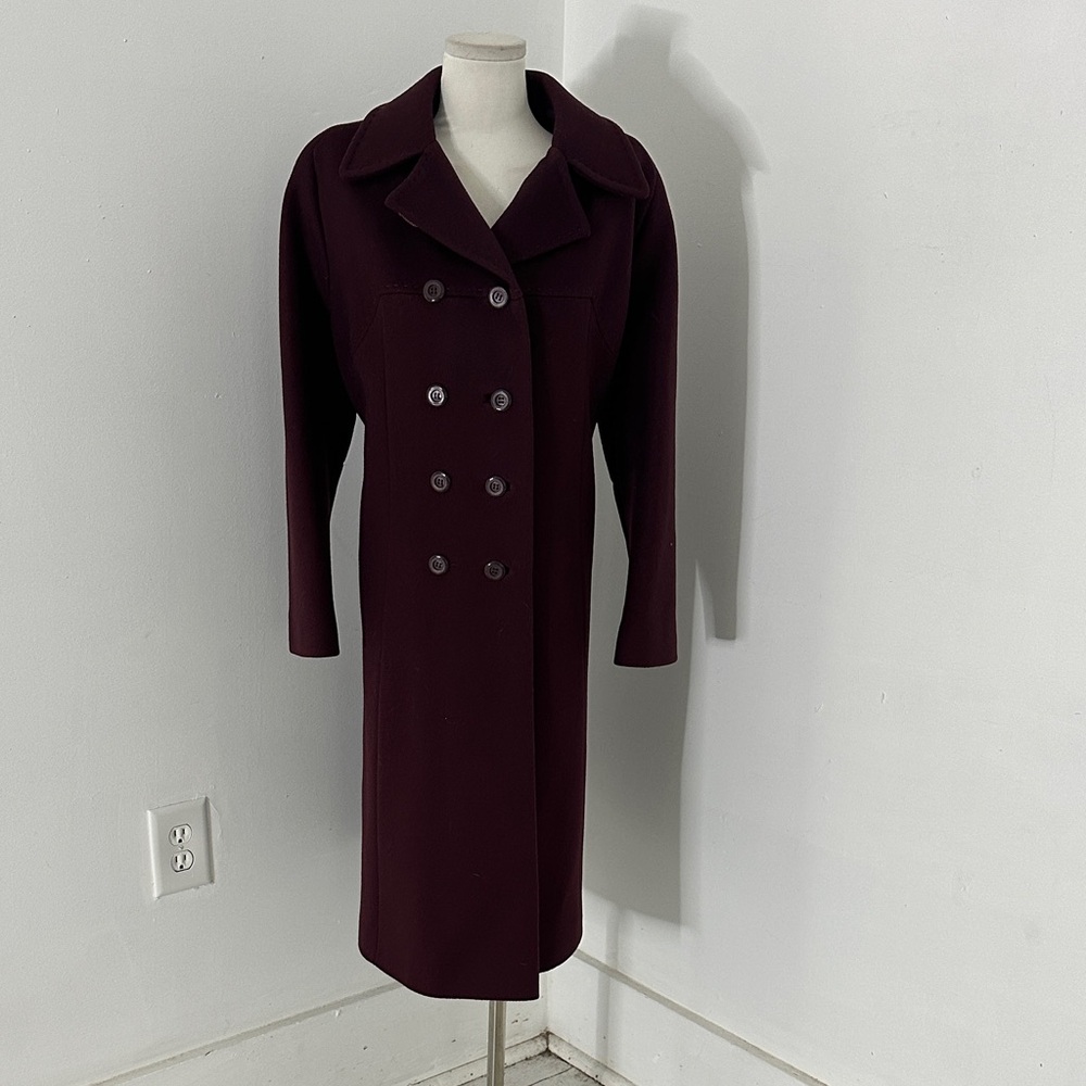 Vintage 60s Purple Wool Mod Volup Peacoat Double Breasted